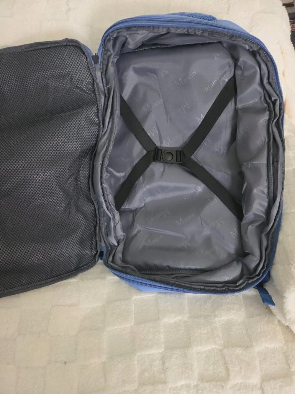 MATEIN Expandable Carry on 45L Backpack for Women, Light Blue, NWT